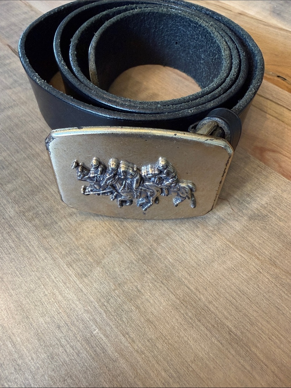 Polo by Ralph Lauren Black Leather Belt with Brass Equestrian Buckle
